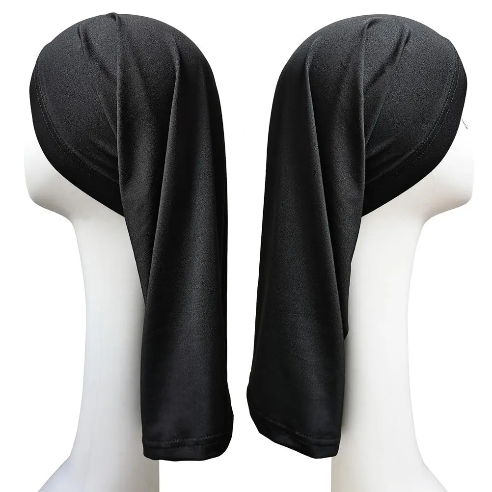 Unisex 2-Pack Elastic Loc Cap & Long Braid Cover, Silky Frizzy Hair Smoother, Dreadlock Sleep Bonnet for Daily Use, Curly Hair, Sports & Outdoor Activities