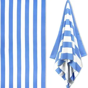 1pc Simple Vertical Stripes Beach Towel, Super Absorbent and Quick-Dry, Soft and Lightweight, Ideal for Swimming, Outdoor, Travel