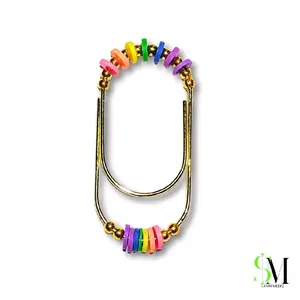 Clay Clips - Colorful Clay Bead Paperclip - Gold Binder Clip - Planner Clip - Budget Binder Accessory - Cute Desk Clip