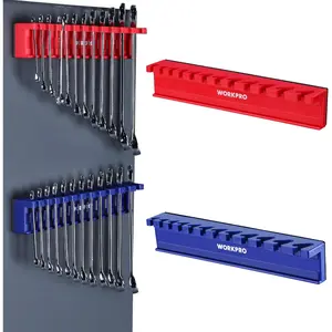 2-piece Magnetic Wrench Organizer With 24 Slots, Fits Sae And Metric Sizes For Premium Tool Storage - 1420