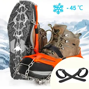 19-Spike Ice Cleats for Boots & Shoes! 🧊   Anti-Slip Traction Grips for Hiking & Mountaineering. Heavy-Duty Stainless Steel Crampons - Your Ultimate Winter Safety Gear for All Outdoor Activities!