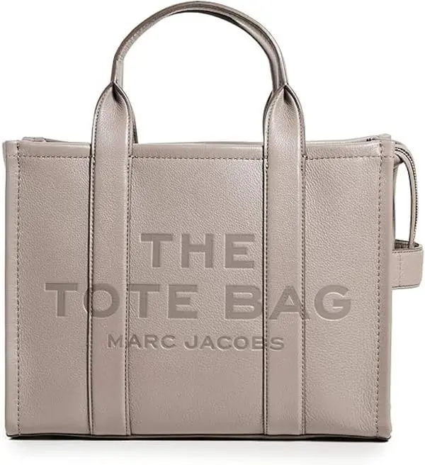 Marc Jacobs The Leather Medium Tote Bag -CEMENT H004L01PF21-055