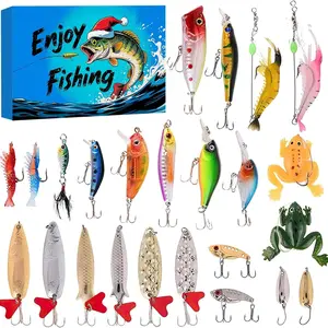 Fishing Advent Calendar 2025-24 Days Christmas Countdown Calendar with Fishing Lures Set for Anglers, Surprise Gifts for Men, Husband, Father, Grandpa, Brother