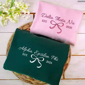 Custom Embroidered Girl's Trip 2025 Coquette Bow Sorority Besties Gifts For Her Gift For Girl Sweatshirt , Hottrend Fashion