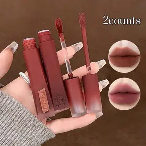 Velvet High-Definition Lip Gloss Duo Matte Finish Long-Lasting Makeup Two-Piece Set for Stunning Lips Perfect for Daily Use