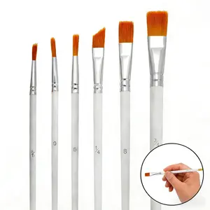 6PCS Food Safe Paint Brushes Set, Cake Decorating Brushes with Nylon Bristles, Comfortable Handles for Cookie, Pastry, and Cake Painting