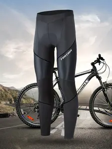 One men’s cycling pants set—mountain bike riding apparel featuring thin, breathable, quick-dry compression athletic leggings, suitable for outdoor cycling in spring and summer.
