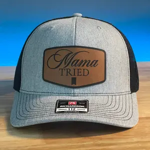 MAMA TRIED Funny Leather Patch Hat