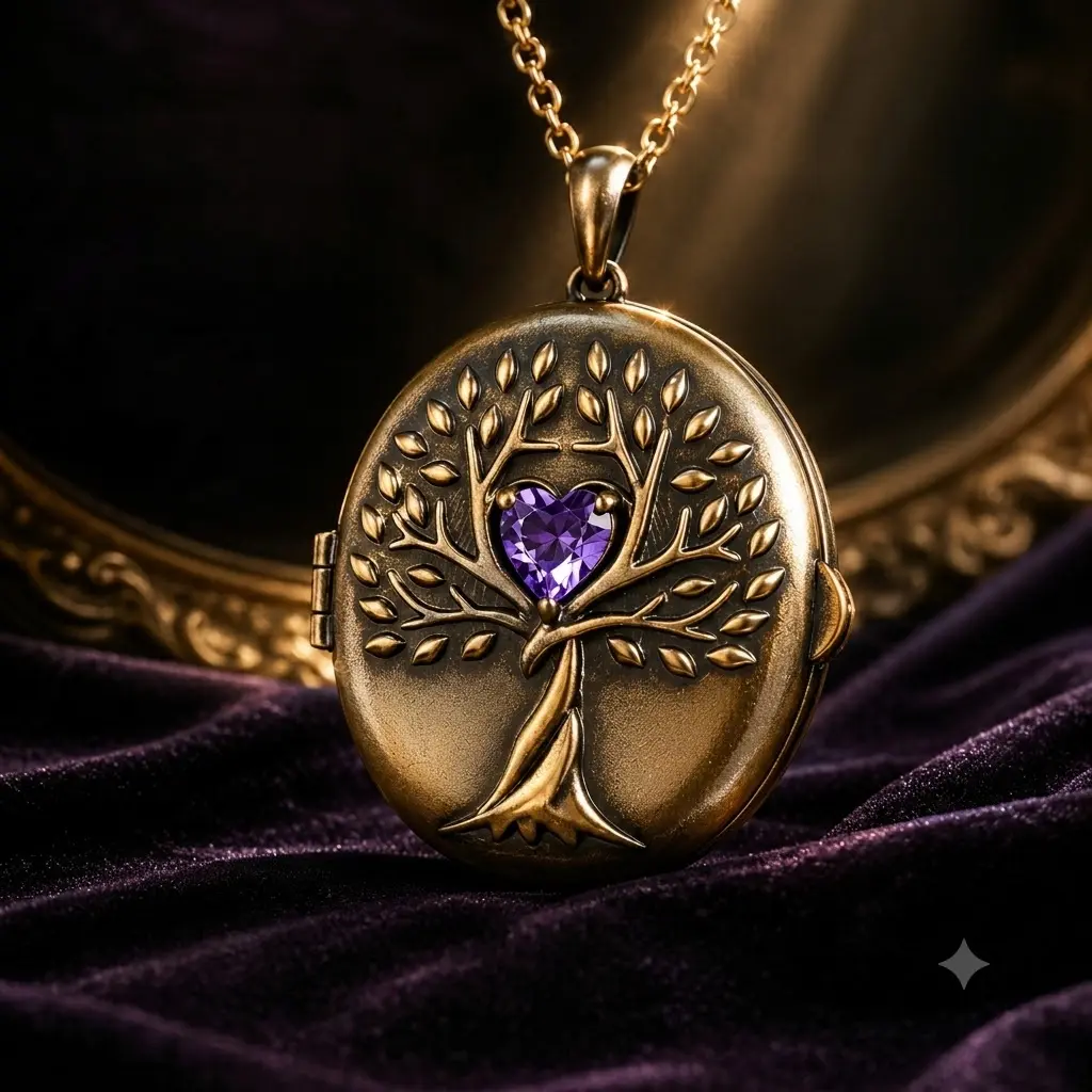 Tree of Life Personalized Photo Locket Necklace with 5 Photos & AI Moving Memory, Custom Digital Picture Necklace, Swipeable Memory Jewelry for Couples, Family & Pets, Anniversary Birthday Protection Gift for Women