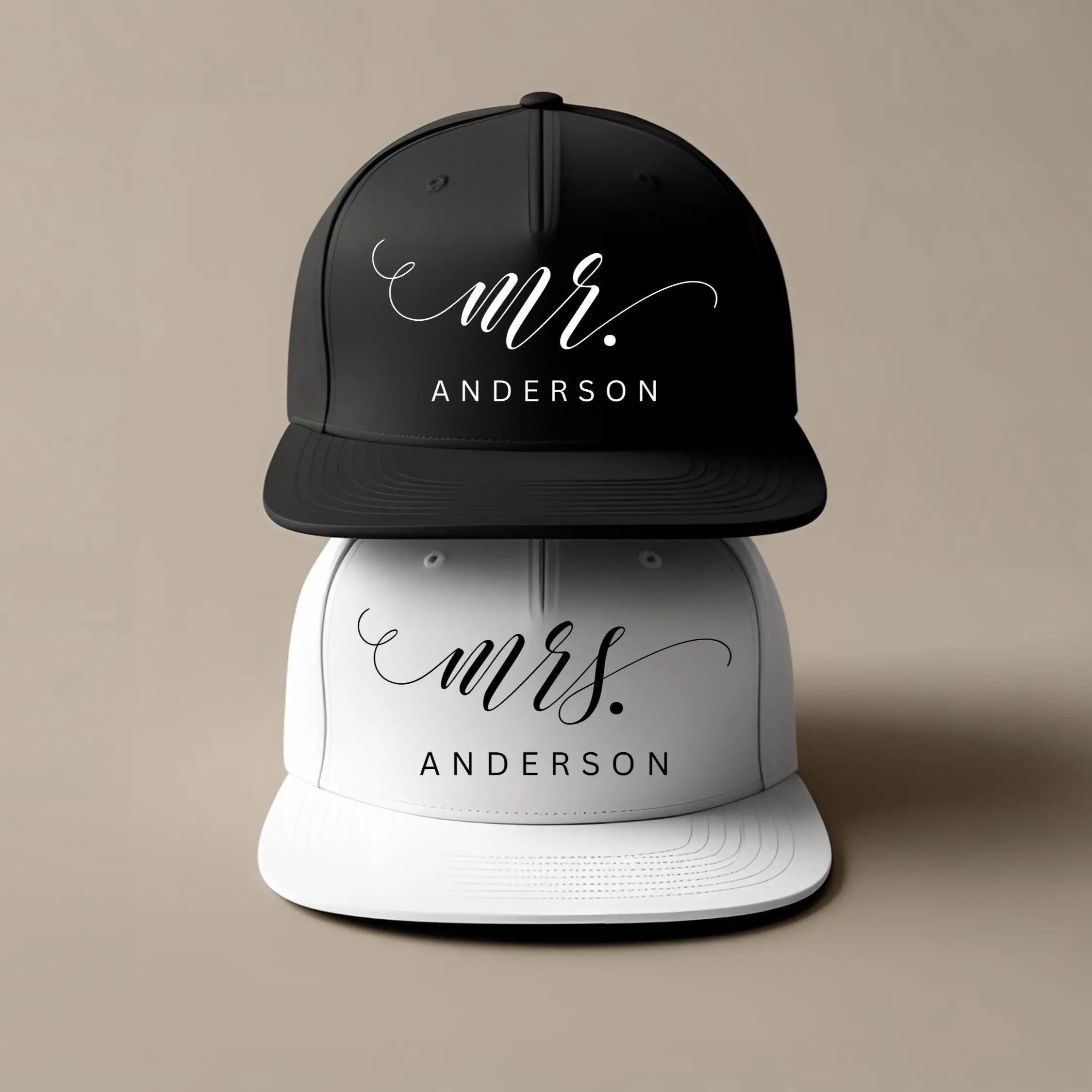 Mrs Hat Personalized Custom Bride Cap Wedding Gift Honeymoon Accessory Bridal Shower Present Bachelorette Party White Mrs Flat Bill Newlywed