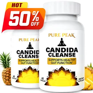 Pure Peak Natural Candida Cleanse - Supports Gut & Digestive Health - 60 Vegan Capsules-Probiotic & Antifunga Formula Healthcare Dietary