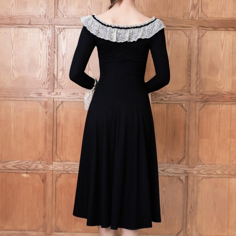 Delphi Muse Knit Dress--LuminaVenus Dresses Irregular Hem Alix Earle Dress  Casual Chic Elegance Elegant Everyday Fabric Fashion Feminine Flared Lace Soft Vintage Style Black Womenswear Black Womenswear