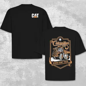 Vintage CAT Mining Dump Truck Graphic T-Shirt, Heavy Equipment Construction Machinery Tee, Diesel Mechanic Operator Shirt, Haul Truck Industrial Workwear, Construction Worker Gift, Vintage CAT Truck Clothing for Men Wear