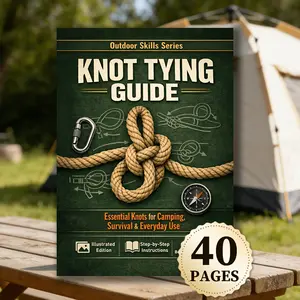 Knot Guide Booklet, 40 Pages Rope Knot Manual, Outdoor Skills Series, Essential Camping & Hiking Reference, Practical Knotting Instructions