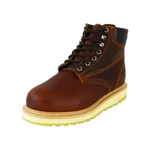 Men's Honey Dual Density Round Toe Slip Resistant Wedge Work Boot