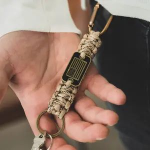 Desert Camo Paracord Keychain TT- Helps Pair Veterans with a Service Dog or Shelter Dog