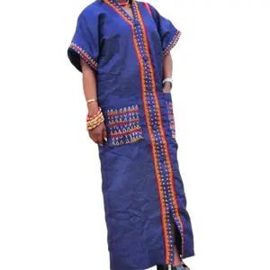 Navy blue Brocade with a touch of Authentic Bamenda Toghu Embroidery Dress,  Navy blue high quality Brocade, Toghu wear Hats sold separately