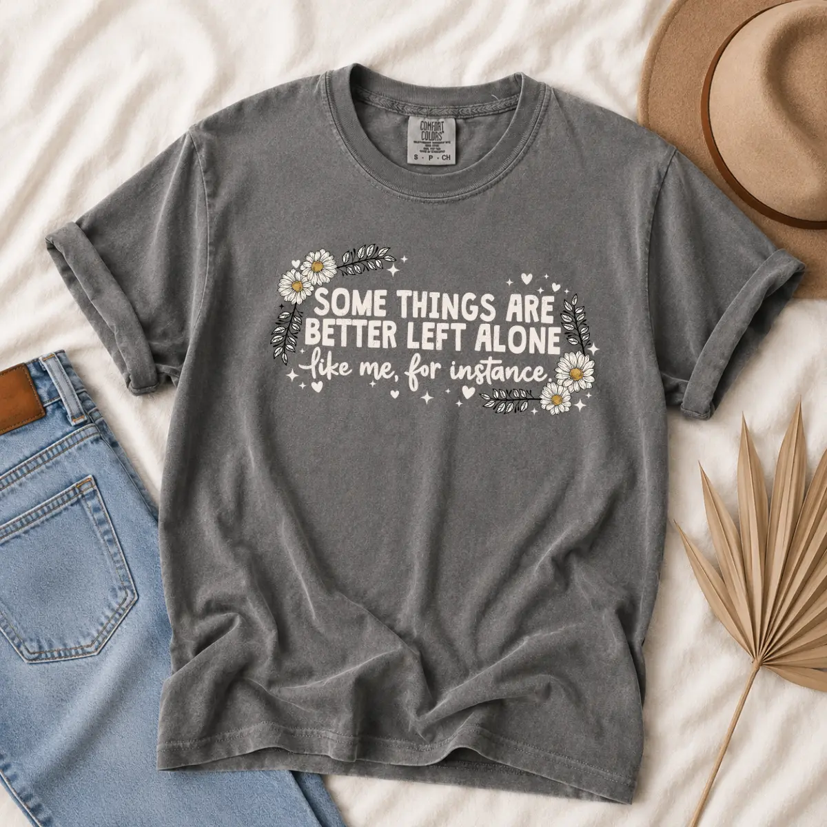 Comfort Colors Some Things Are Better Left Alone T-Shirt, Funny Introvert Meme Graphic Tee, Antisocial Humor Shirt, Leave Me Alone Apparel, Sarcastic Loner Gift for Women & Men - Pre-Comfort.US