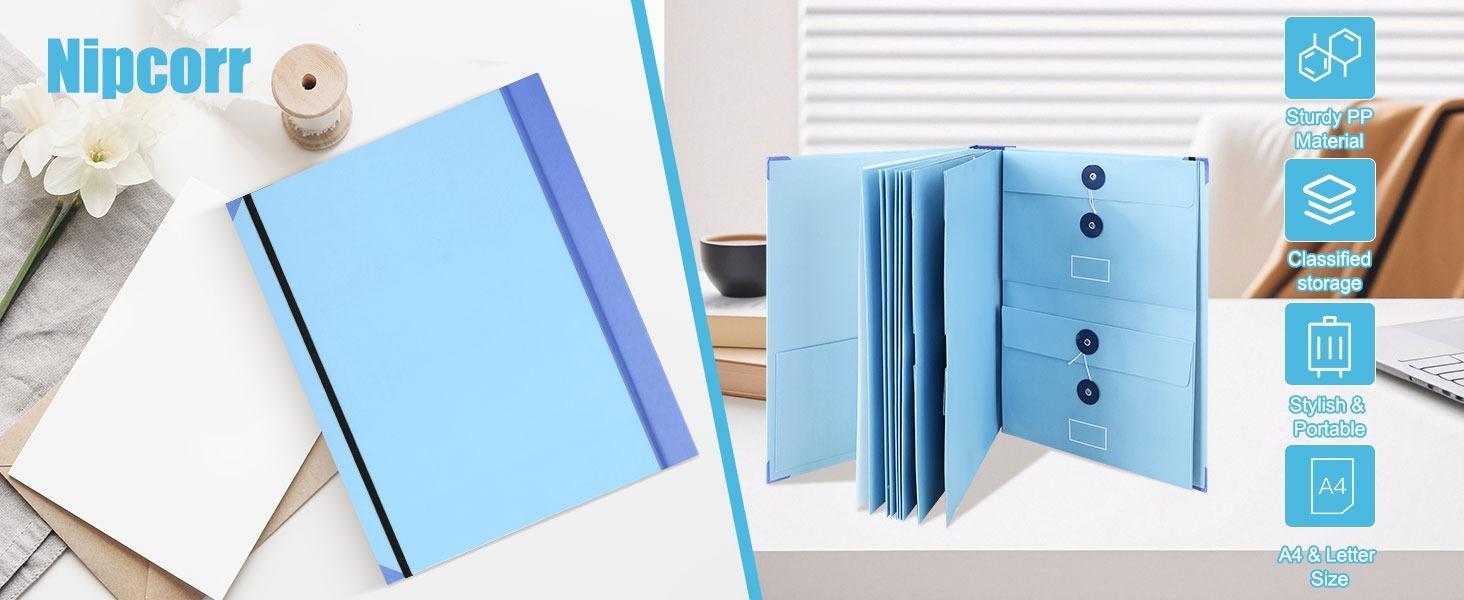 Important Document Organizer with Accordion Pockets – Secure Storage for Passport, Birth Certificate & Important Papers, Ideal for Home & Office File Organization