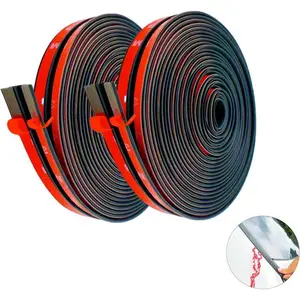 2PCS Windshield Rubber Seal Car Weather Stripping Trim T Shape Sealing Strip for Car Front Rear Windshield (20 Feet)