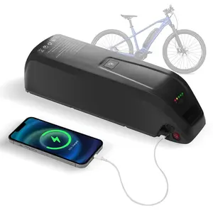 48V 10.4Ah Ebike Battery Pack with 30A BMS, 4 Pin Baseplate, Power Switch and Safety Lock for 0-1000w Ebike Motor