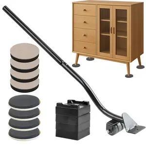 Furniture Lifter Tool + 8-Pack of 3.5" Sliders,Safely and Easily, The Lift and Glide Tool Set for Heavy Furniture and Appliances, Reusable Moving Pads, Floor Protectors for Carpet - Home Improvement.