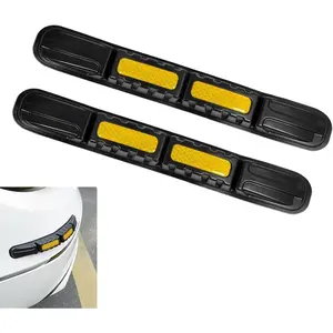 2 PCS Car Bumper Protector Strip, Reflective Anti-collision Protector for Safety Warning, Foldable Waterproof Guard Strip, Self-adhesive Scratch Cover Decorative Film (Fluorescence Yellow)