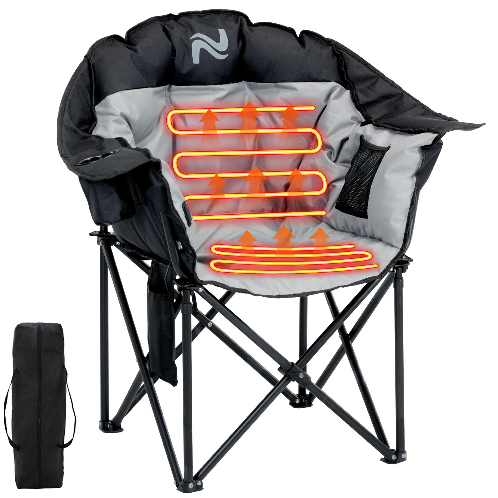 Lilypelle Oversized Heated Recliner Chair – Portable Folding Lawn Chair with 3 Heat Settings & Massage, Fully Padded Hea