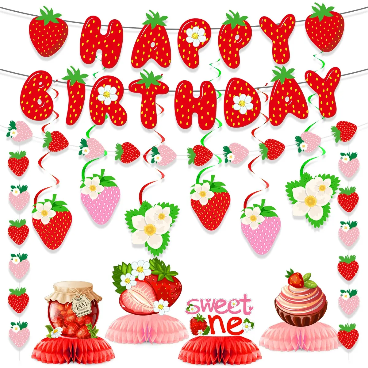 Strawberry Bunting Set 5