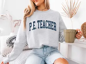 P.E. Teacher Sweatshirt / Short Sleeve T-SHIRT , Pe Teacher Gift, Pe Teacher , Medium Womenswear Oversized Tops Fit