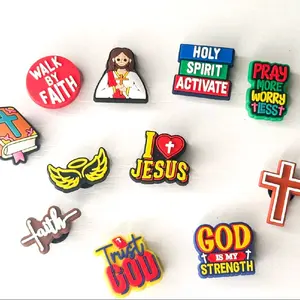 Religious themed  Footwear Charms for Clog Shoes - Set of 11 Pieces with Meaningful Christian Messages for Everyday Wear or Special Occasions