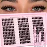 240pcs Mixed Length DIY Lash Extension Set, 8–16mm Curled Manga Cluster Lashes, Natural Dense Fluffy Synthetic False Eyelashes, Includes Bond & Seal, Remover and Eyelash Tweezers, eyelash clusters