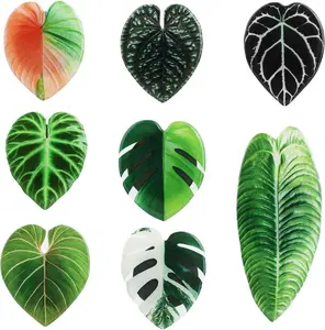 8-Piece Acrylic Magnetic Monstera & Ivy Leaf Fridge Magnet Sheets, Home Decor for Kitchen & Living Room, Cute Gift for Home Supplies Enthusiasts