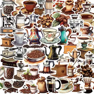 Coffee Themed Sticker, 50pcs/set Funny Coffee Quote Decals for Laptop, Scrapbook & Water Bottles, Gifts for Women & Men
