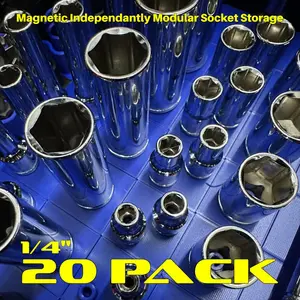 1/4&Quot; (20 Pack) Toolblok Modular Magnetic Socket Organizer