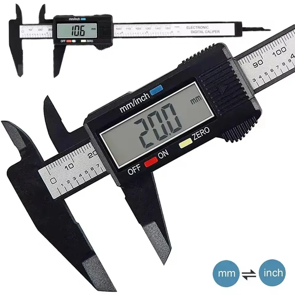 100mm Electronic Digital Caliper Carbon Fiber Dial Vernier Caliper Gauge Micrometer Measuring Tool Digital Ruler