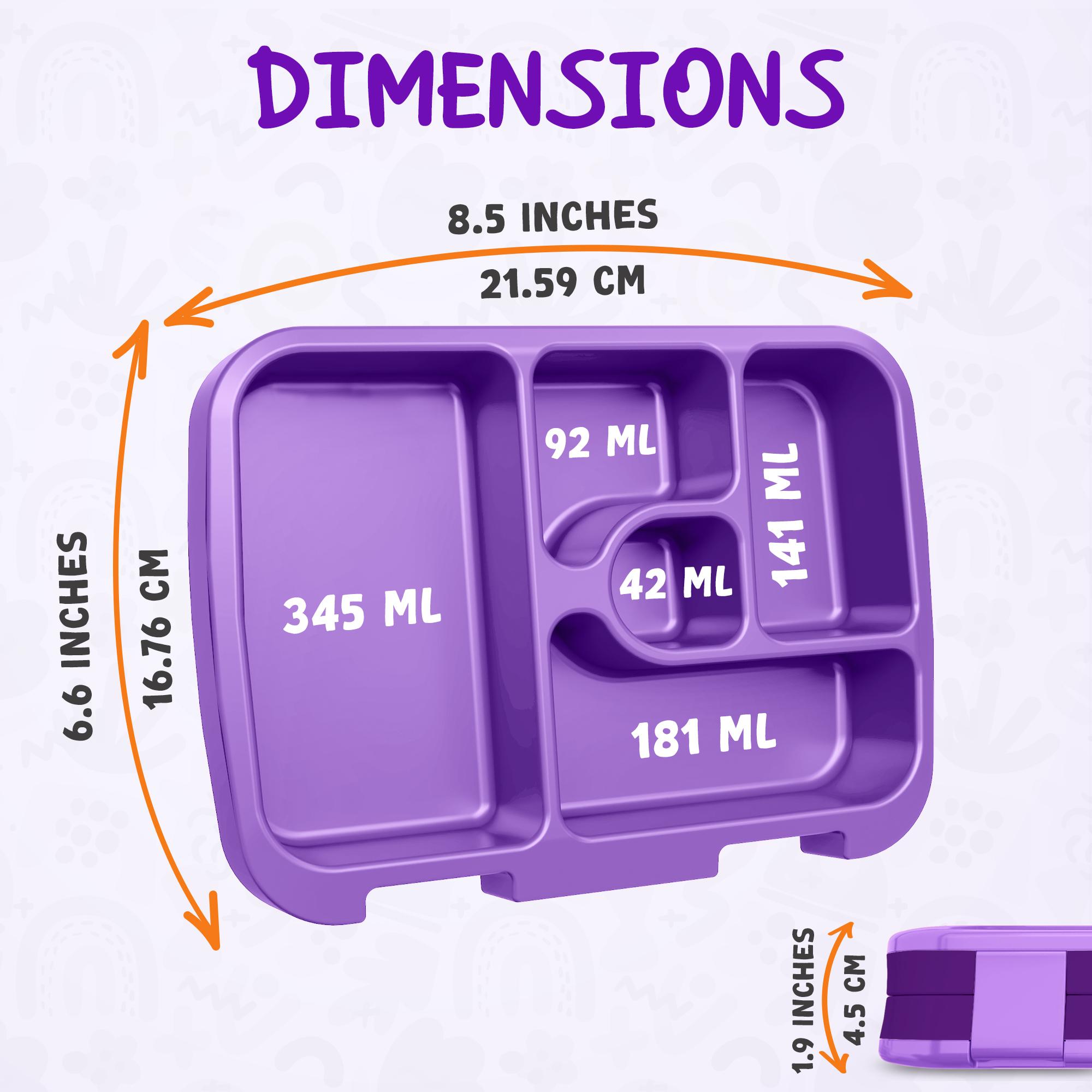 YOLAY Bento Box for Kids Lunch Box Leak-Proof, 5-Compartment Lunch Box Kids for Ages 3-10, Durable with Anti-Slip Base, Suitable for Schools, Outdoor and Travel (Mermaid) (Trucks)