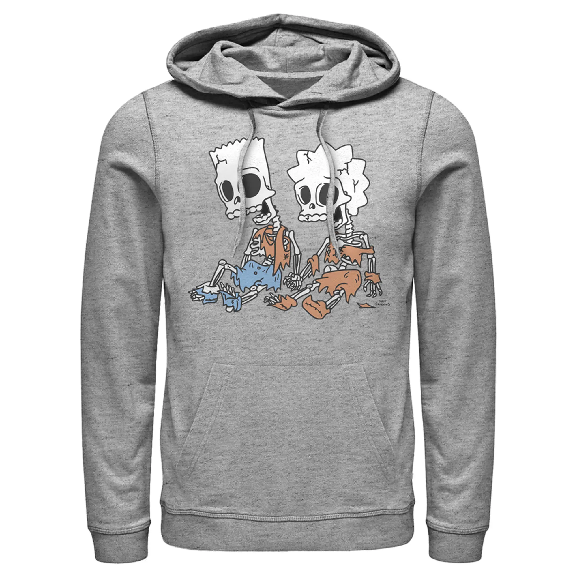 Men's The Simpsons Skeleton Bart and Lisa Pull Over Hoodie