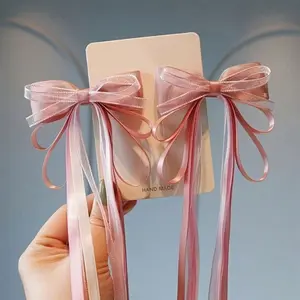 1 Pair Of Bowknot Tassel Hair Clips, Braided Hair Rope Clips, Fashionable And Versatile, Suitable For Travel, Vacation, Birthday Parties, Christmas, Halloween, And Daily Styling