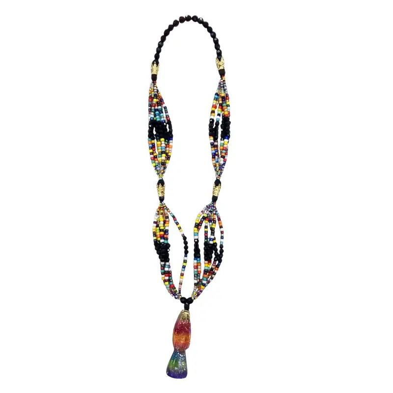 Santa Muerte Rosario 7 Color Gold Plated Amulet Matelasse Chain - Unique Design for Spiritual Practice & Devotional Tools