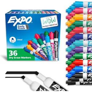 EXPO Dry Erase Markers, Low Odor Ink, Assorted Fashion Colors, Chisel Tip, 36 Count - Perfect for Classroom, Home, Office, Back to School, Teacher Supplies