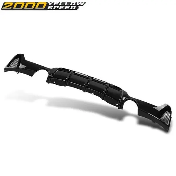 1* Rear Diffuser Lip, Custom Fit for 2014-2020 BMW F32 F33 F36 428i 435i M Sport, High Quality Materials, Easy to Install, Factory Direct Pricing, Glossy Black Auto Bumper Body Replacement Part