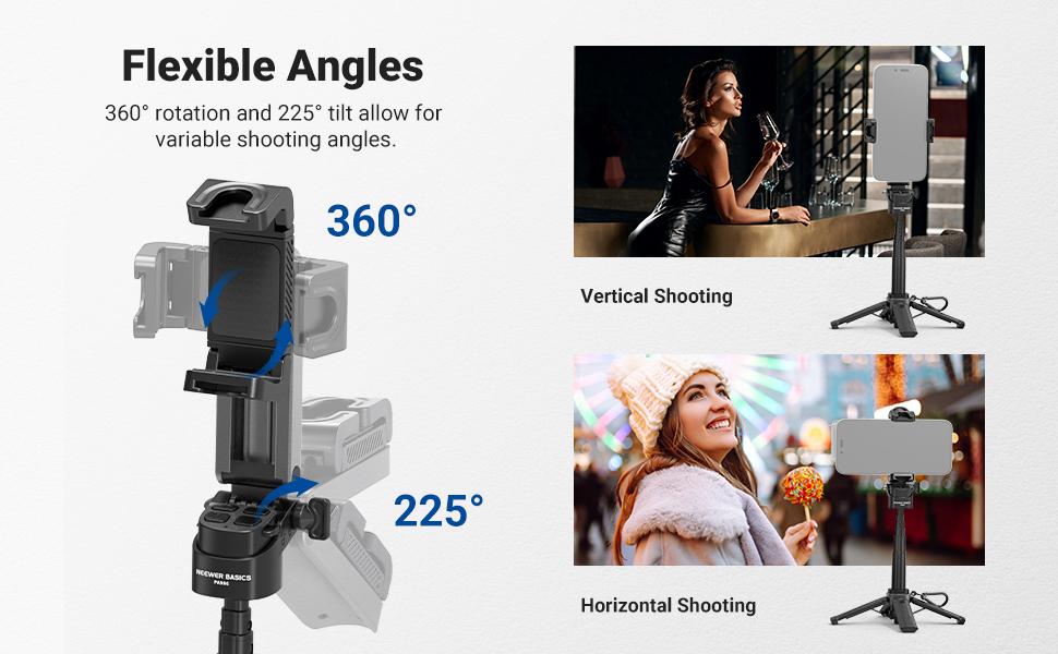 NEEWER Mini Phone Selfie Stick Tripod with Bluetooth Remote, Pocket Size Portable Travel Stand, Focus & Zoom Control, 360° Rotation, for iPhone Android, Ideal for Vlogging, Travel, Live Streaming, Gift for Mother/Girls/Friends NEEWER Mini Phone Selfie Stick Tripod with Bluetooth Remote, Pocket Size Portable Travel Stand, Focus & Zoom Control, 360° Rotation, for iPhone Android, Ideal for Vlogging, Travel, Live Streaming, Gift for Mother/Girls/Friends