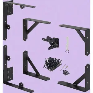 Heavy Duty Adjustable Gate Support Kit - Reinforced Corner Brace for Wooden Fences - Sturdy Gate Hardware with Latch - Universal Fit for Driveway Gates, Shed Doors - Rust-Resistant, Easy Installation sponge cushion snatch strap professional hardwood