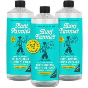 Aunt Fannie's Ultra Concentrated Floor Cleaner For Mopping, Makes 16 Gallons, Bright Lemon Scent, 32 oz.