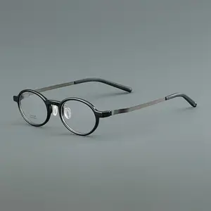 Bookworm Glasses L1850 Round Frame Eyeglasses for Women Oval Shape Clear Lens Beta Titanium Frame Fresh Style New Decorative Model