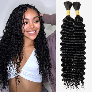 [Ashine] Human Braiding Hair Deep Wave 100g Extensions for Boho Braids natural dream hair bundles