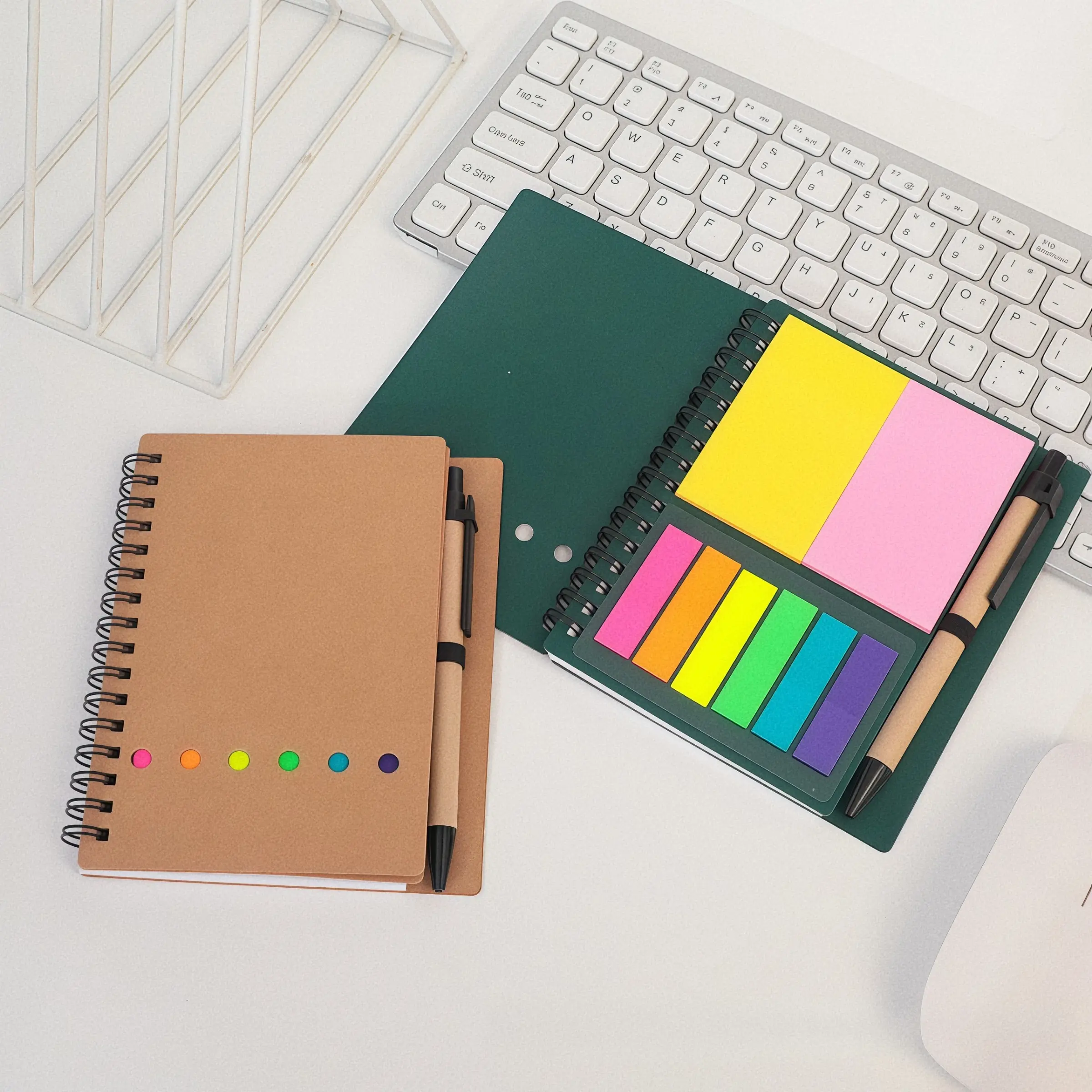 Coil Notebook Set with Sticky Notes, Spiral Bound Notebook with Pen, Perfect Christmas Gift and Daily Inspiration