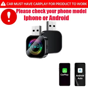 [New Year Picks] Enhanced 3-in-1 Wireless CarPlay & Mirror Link Adapter for Wired CarPlay Upgrade to Seamless Wireless Experience Compact Stable Plug-and-Play Design with Full Support for CarPlay and AirPlay