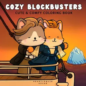 Cozy Blockbusters: Cute & Comfy Coloring Book of Fuzzy Animal Friends in Iconic Movie Scenes – 40 Whimsical Hand-Drawn Pages for Relaxation and Stress ... for Adults and Cinephiles